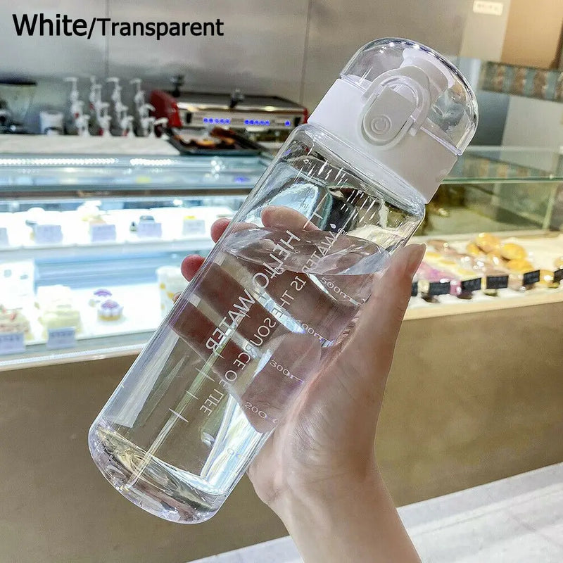 Garrafa de água transparente para esportes, 780ml, portátil anti vazamentos