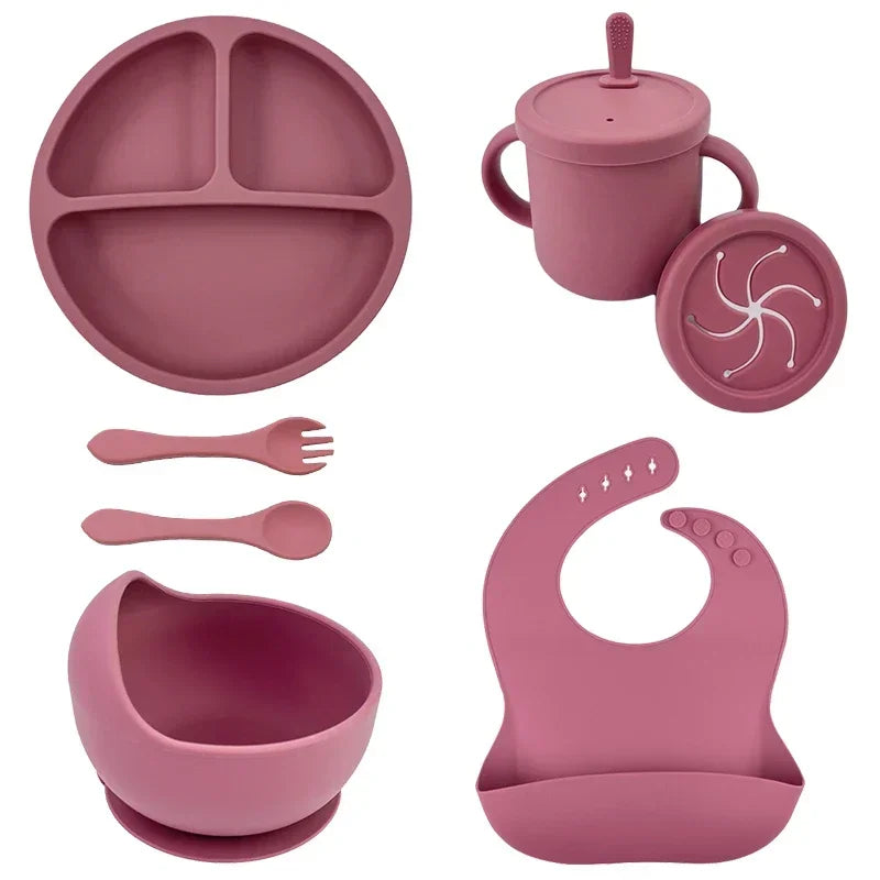 Conjunto de alimentação de bebê de silicone