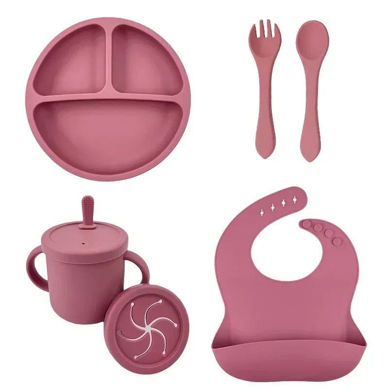 Conjunto de alimentação de bebê de silicone