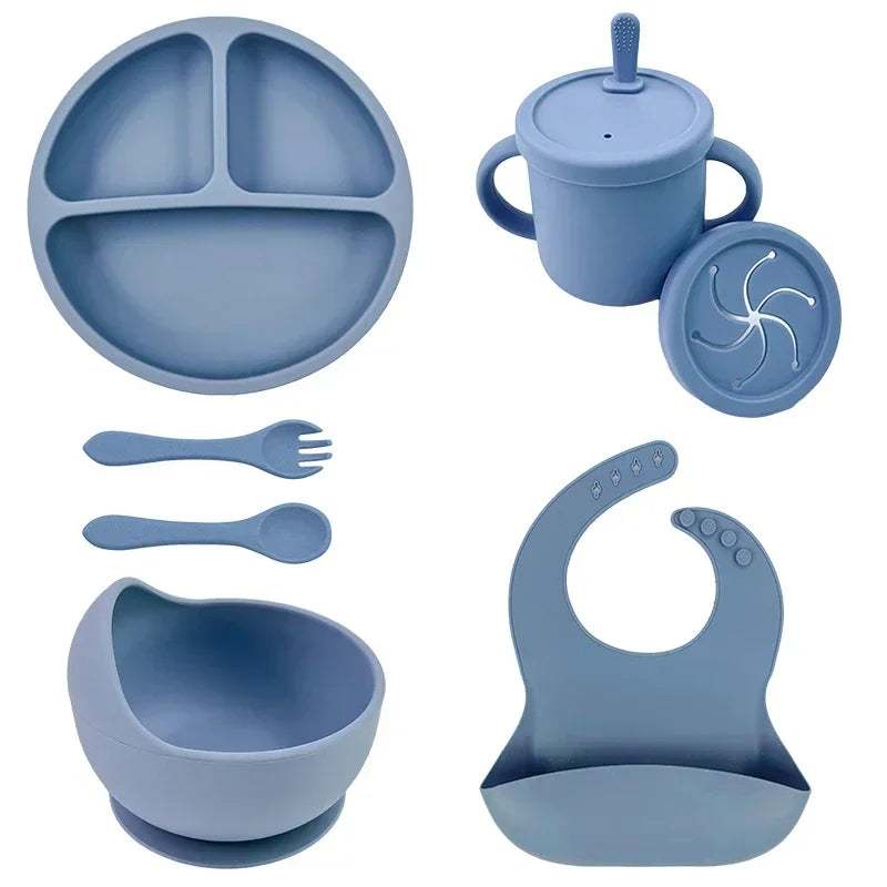 Conjunto de alimentação de bebê de silicone