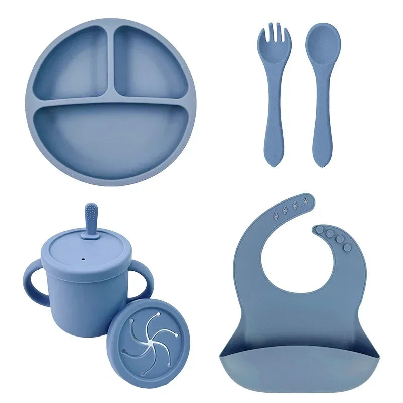 Conjunto de alimentação de bebê de silicone