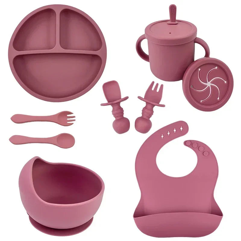 Conjunto de alimentação de bebê de silicone