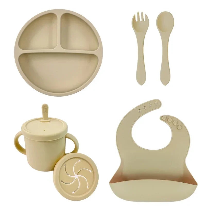 Conjunto de alimentação de bebê de silicone